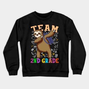 Dabbing Sloth Team 2nd Grade Back To School Shirt Boys Girls Crewneck Sweatshirt